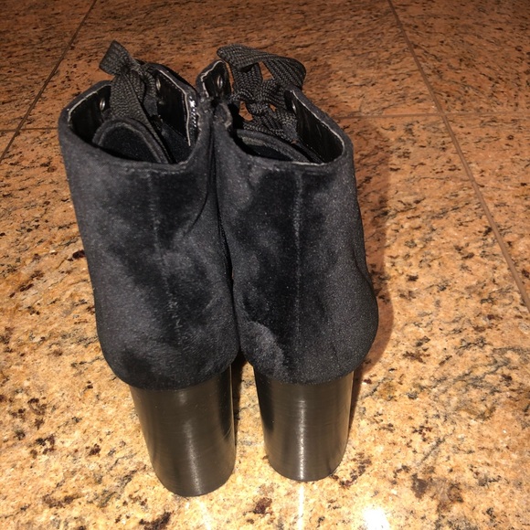 Black Suede Booties - Size 7 - Picture 3 of 4